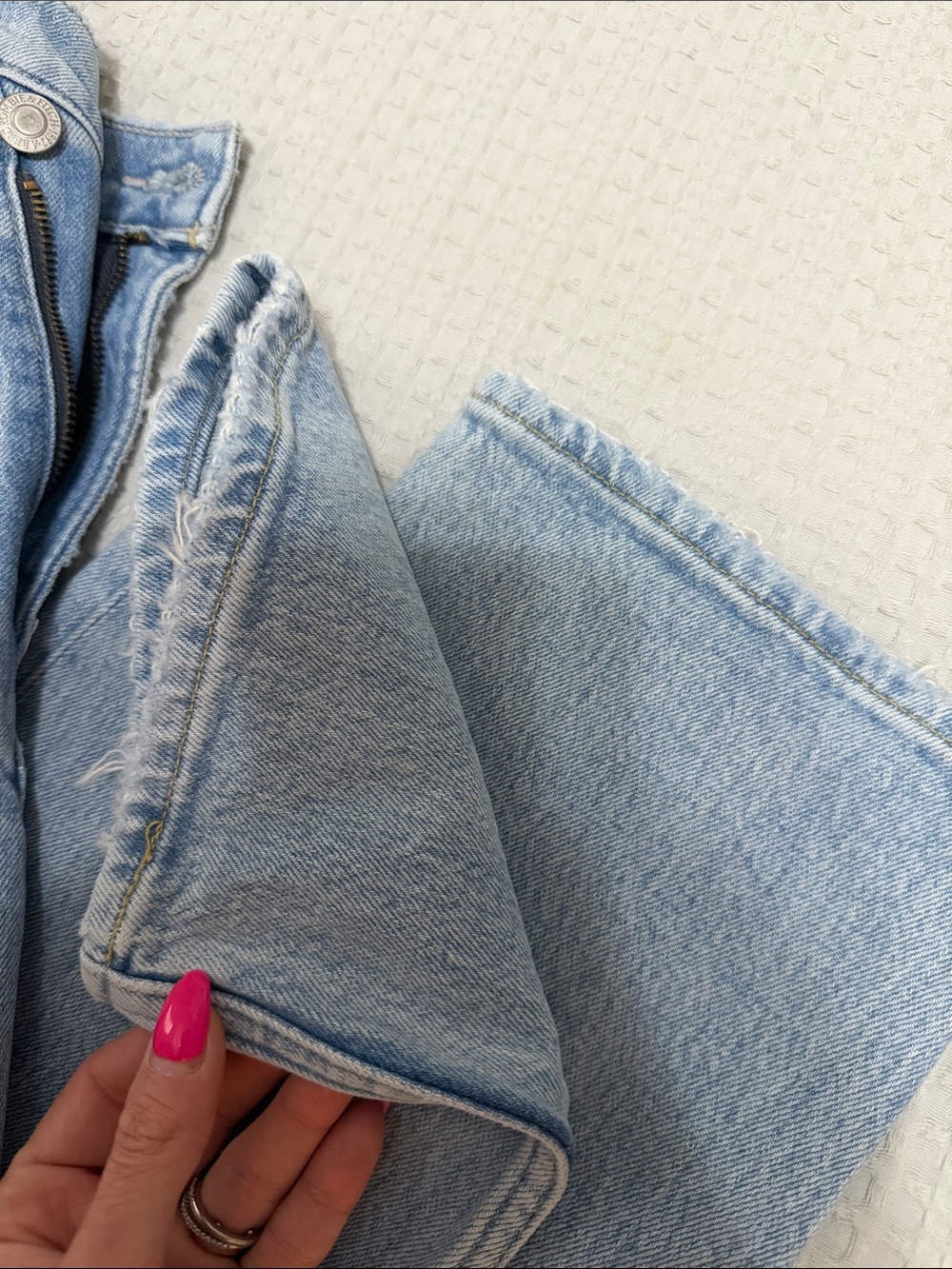 Abercrombie & Fitch Light Blue Straight High-Rise Jeans - Picture 3 of 7